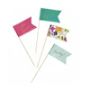 Cake tools decorating Wedding disposable flag sticks paper flags with wooden stick for cake