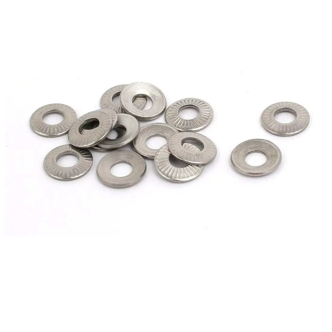 uxcell M4 Inner Diameter 304 Stainless Steel Serrated Conical Spring Washer 15pcs