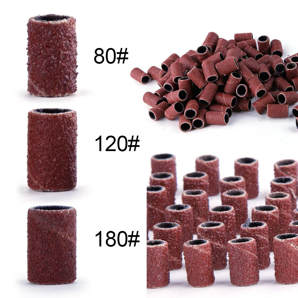 100pcs/bag Wholesale 80 Grit Sanding Bands Replacement Bits Nail Art