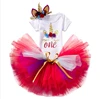 LSF56 New Arrival girl unicorn birthday tutu dress birthday girl dress for 1 year old girl