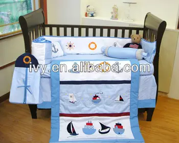 Cotton Fabric Boat Pattern Crib Bedding For Boy Buy Baby Boy