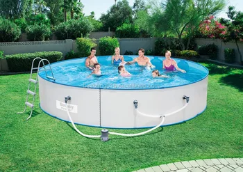 15ftx36in Steel Wall Roll Up Pool Set,Round Shape Steel Wall Above ...