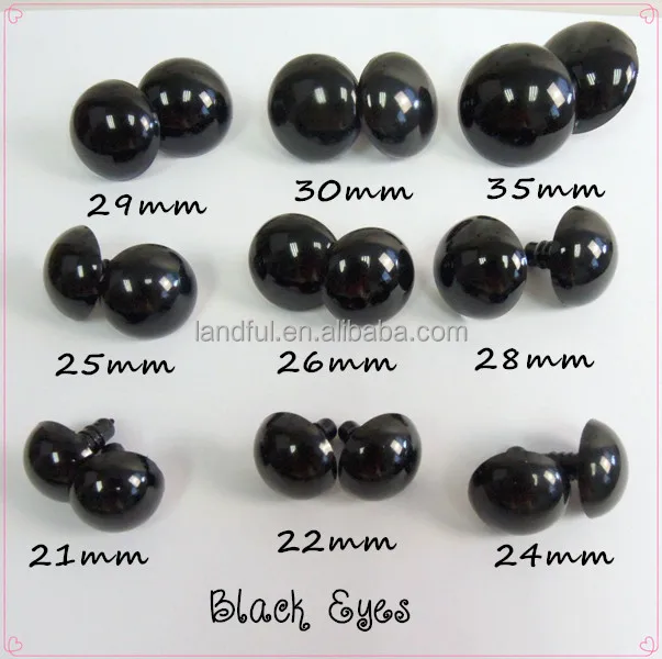 6mm Black Stuffed Animal Eyes Plush Eyes For Vintage Craft Dolls Bear