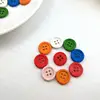 High Quality Multi Color Round With Four Holes Buttons For Clothes Accessories Wooden Buttons