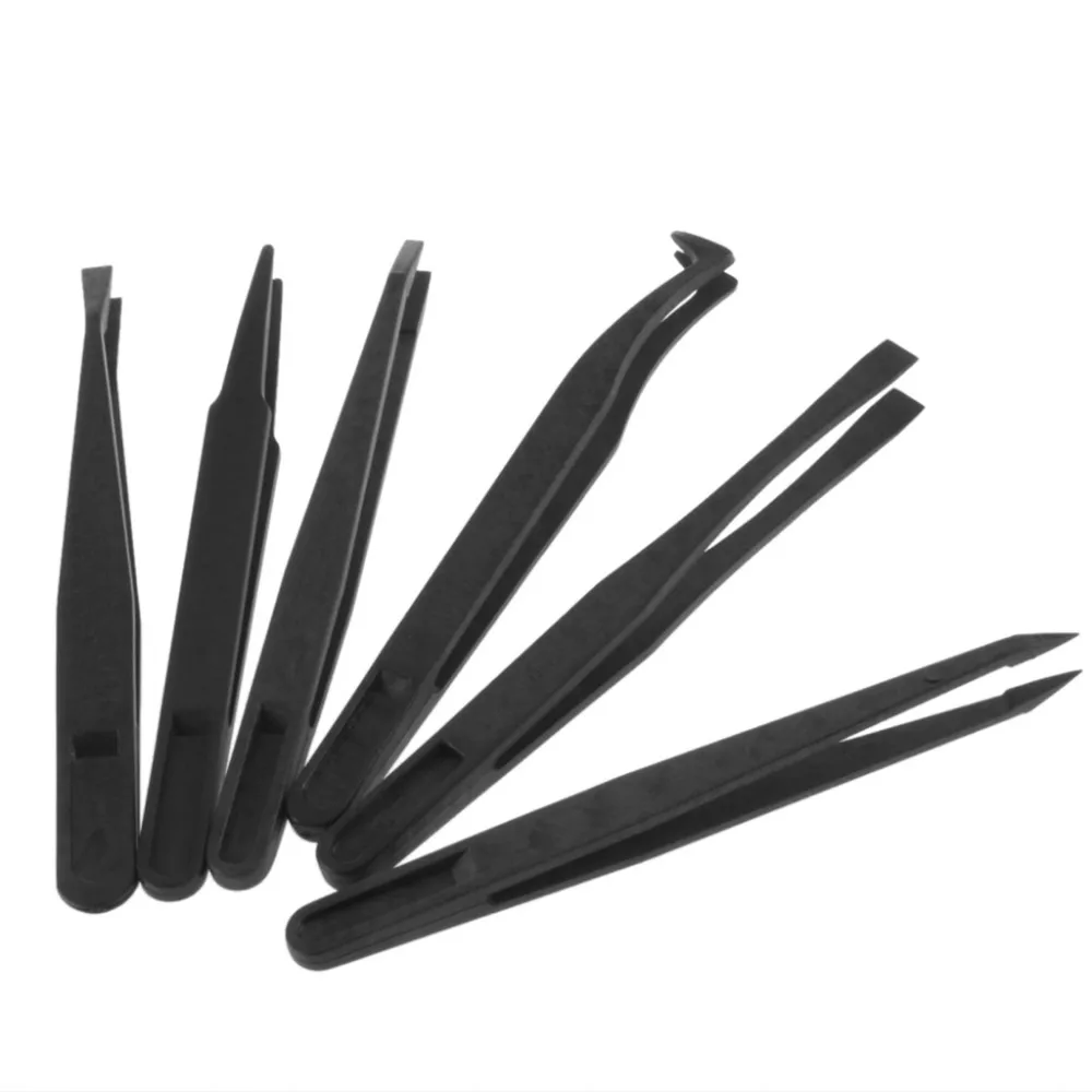 12cm Esd Plastic Industrial Tweezers Black,Antistatic Plastic ...