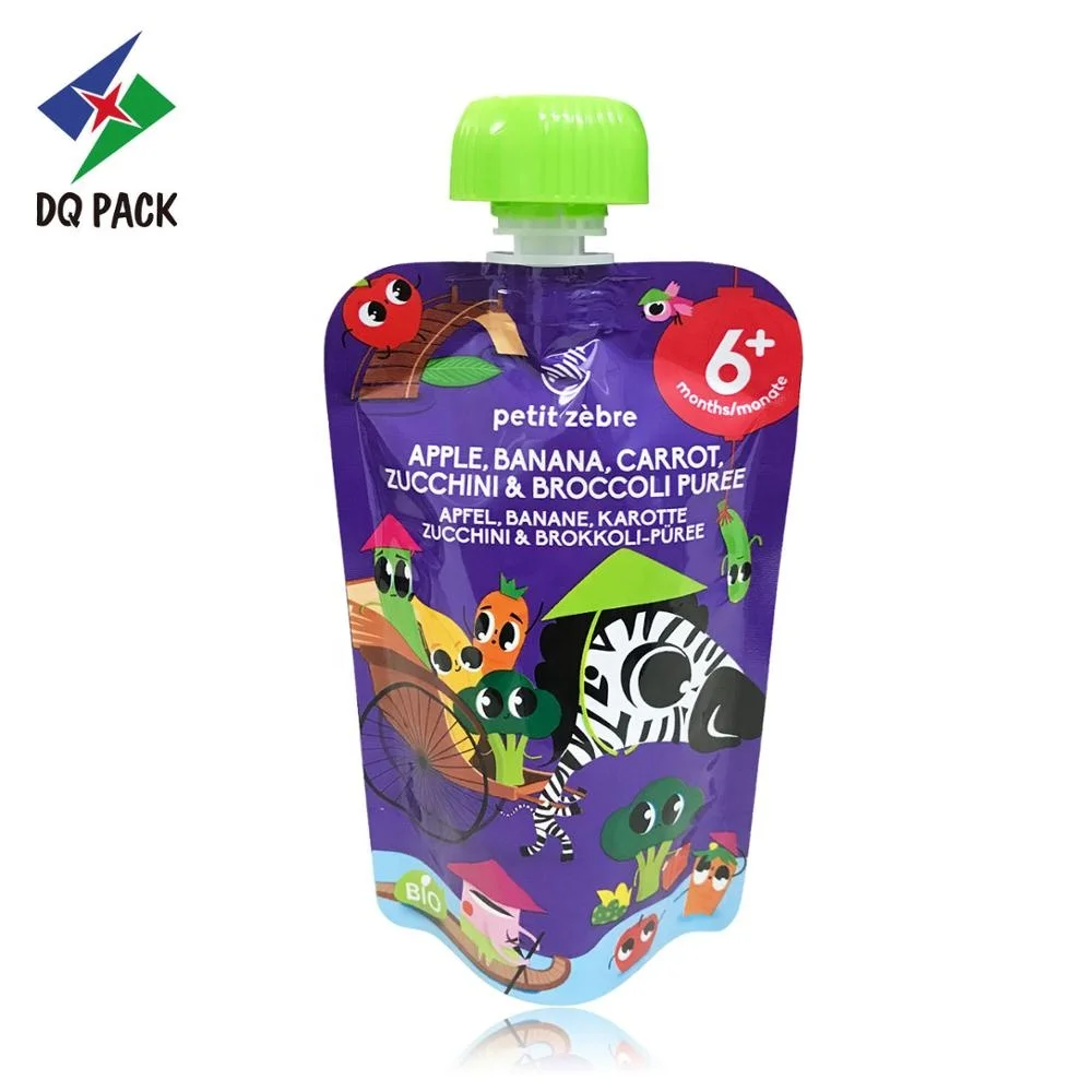 Mini juice printing packaging bag with spout stand up pouch with spout