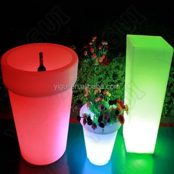 Garden Flower Pot Led Light Up Outdoor Furniture Plastic Led