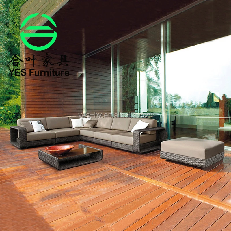 Venta al por mayor tejida mimbre de plástico muebles de exterior-Compre