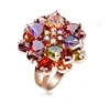 Ali express rose gemstone gold ring red flower expensive fashion jewelry ring