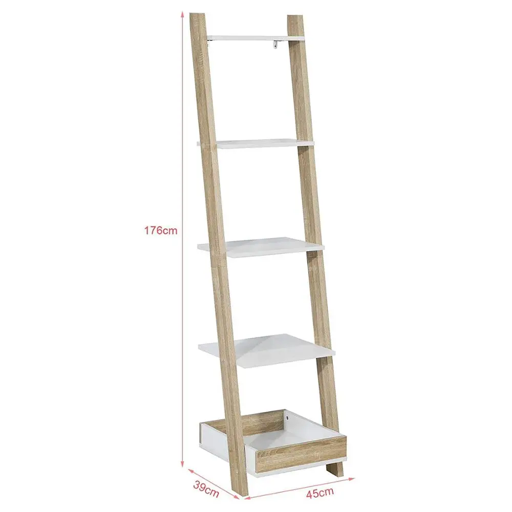 4 Layers Stable Living Room Bamboo White Book Corner Shelf For Sale
