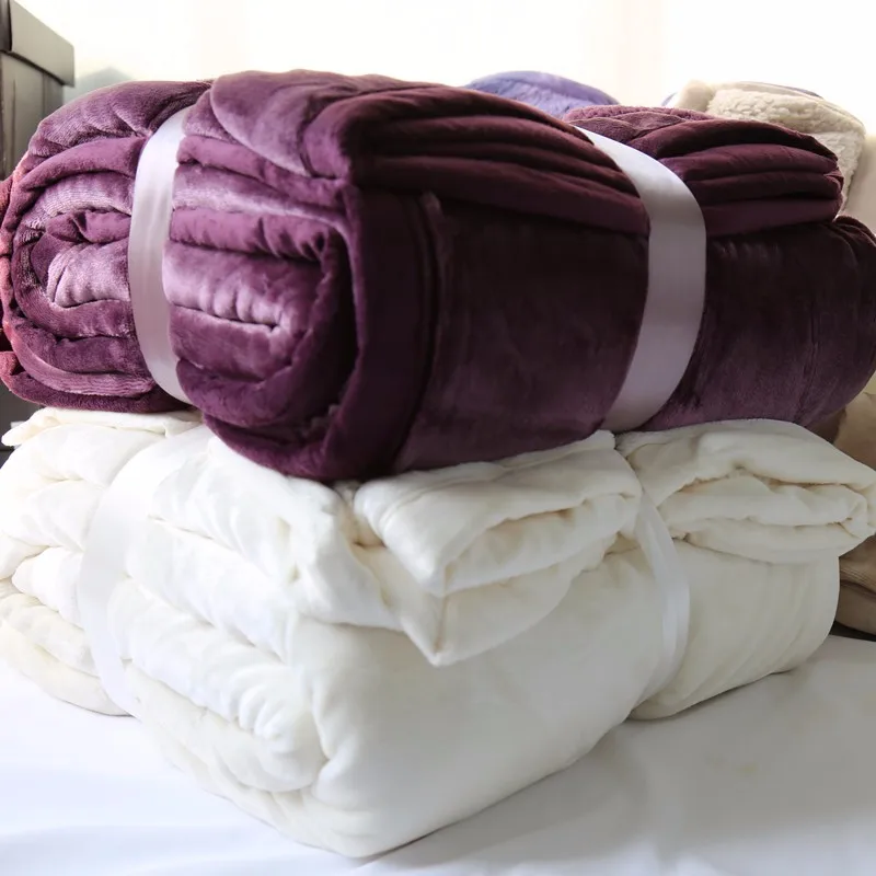 Super King Size 200*240 100 Polyester Flannel Fleece And Shu Velvet 2