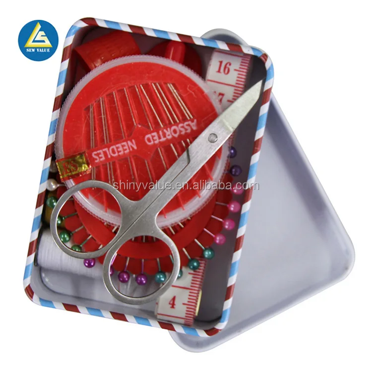 Sv0420023 Tin Sewing Box Kit Comprehensive Sewing Accessories Set With Printing Buy Tin Sewing