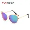 Flymoon Fashion Cat 3 uv400 Sunglasses 2019 Women Cat Eye Mirror Sun glasses CE Mark
