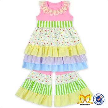 2017 Girls Ruffle Dress And Flare Pant Set Boutique Girl Clothing Baby Clothes Wholesale Price 2017 Girls Ruffle Dress And Flare Pant Set Boutique Girl Clothing Baby Clothes Wholesale Price