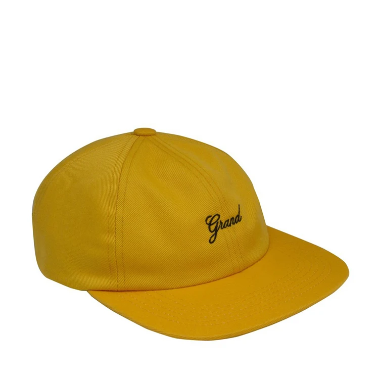 Yellow Color Custom 5 Panel Hats,Unstructured 5 Panel Snapback Hats ...