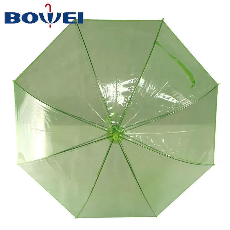 Promotional clear transparent auto open straight poe umbrella