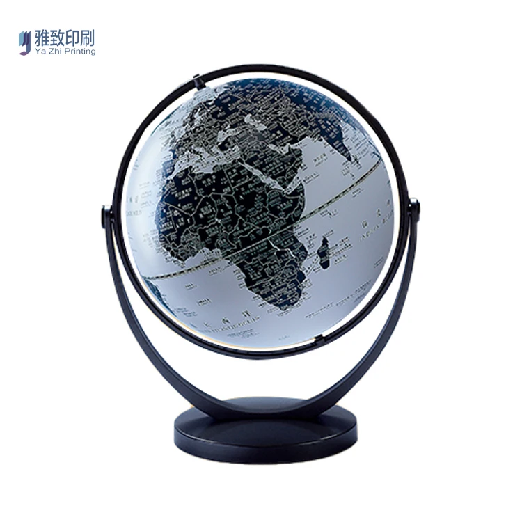 33cm World Globe for Home Desk Decoration Geography Educational Toys White
