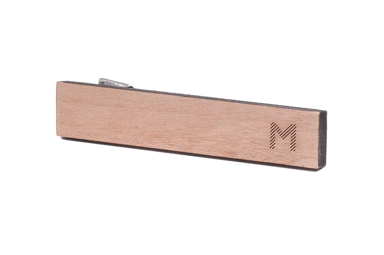 Cherry Wood Tie Bar Engraved in The USA Wooden Accessories Company Wooden Tie Clips with Laser Engraved Modern Floor Lamp Design