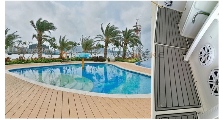 25 Meter Roll 190mm Wide Synthetic gray Decking With Black Caulking Line Stripe