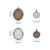 PandaHall Alloy Pendant Cabochon Settings Kits Flat Round & Oval Mixed Color Mixed Size