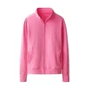 Wholesales Polyester-Cotton Falf Zip Plain Blank With Pockets&Thumb Hole Performance Athletic Spring Women Jacket