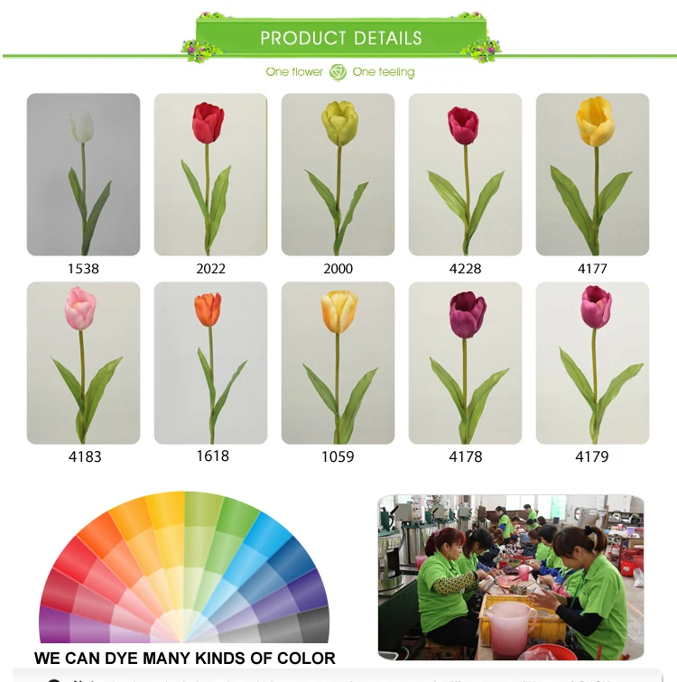 Home Garden Decor Silk Artificial Long Single Stem Tulip Wedding Flower