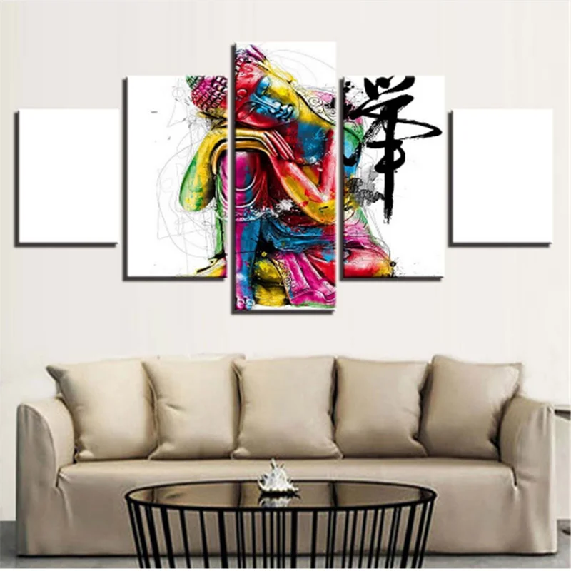 5pc// Kit Unframed Abstract Art Canvas Oil Painting Picture Print Home Wall Decor