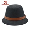 broad-brimmed leather bend cool black ladies hat
