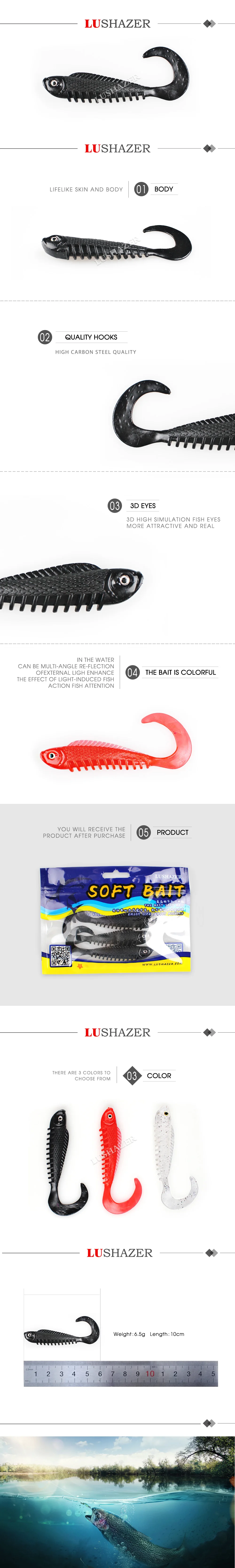 wholesale Freshwater  soft lure fish earthworm soft bait  6.5g 10cm artificial shrimp.jpg