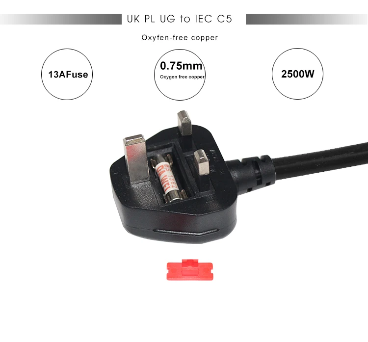 Figure 8 3A - 2 Metre C7 Mains Cable to Fused UK Plug