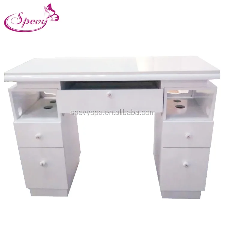 Hot Selling White Salon Manicure Table Nail Table With Marble Top