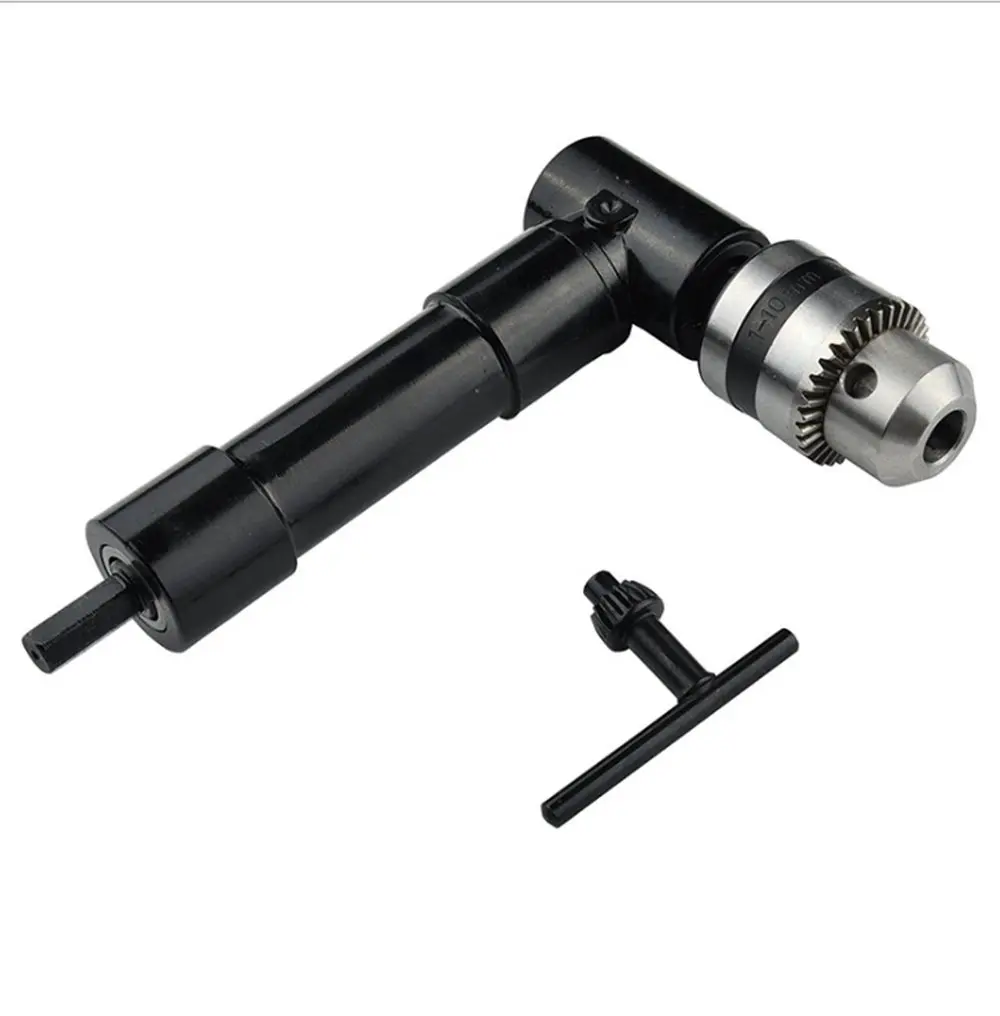 90 Degree Right Angled Drill Chuck Bit Driver Corner Adapter Screwdriver UK