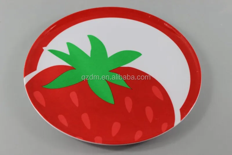 Strawberry Print Melamine dinner plate Cake dish