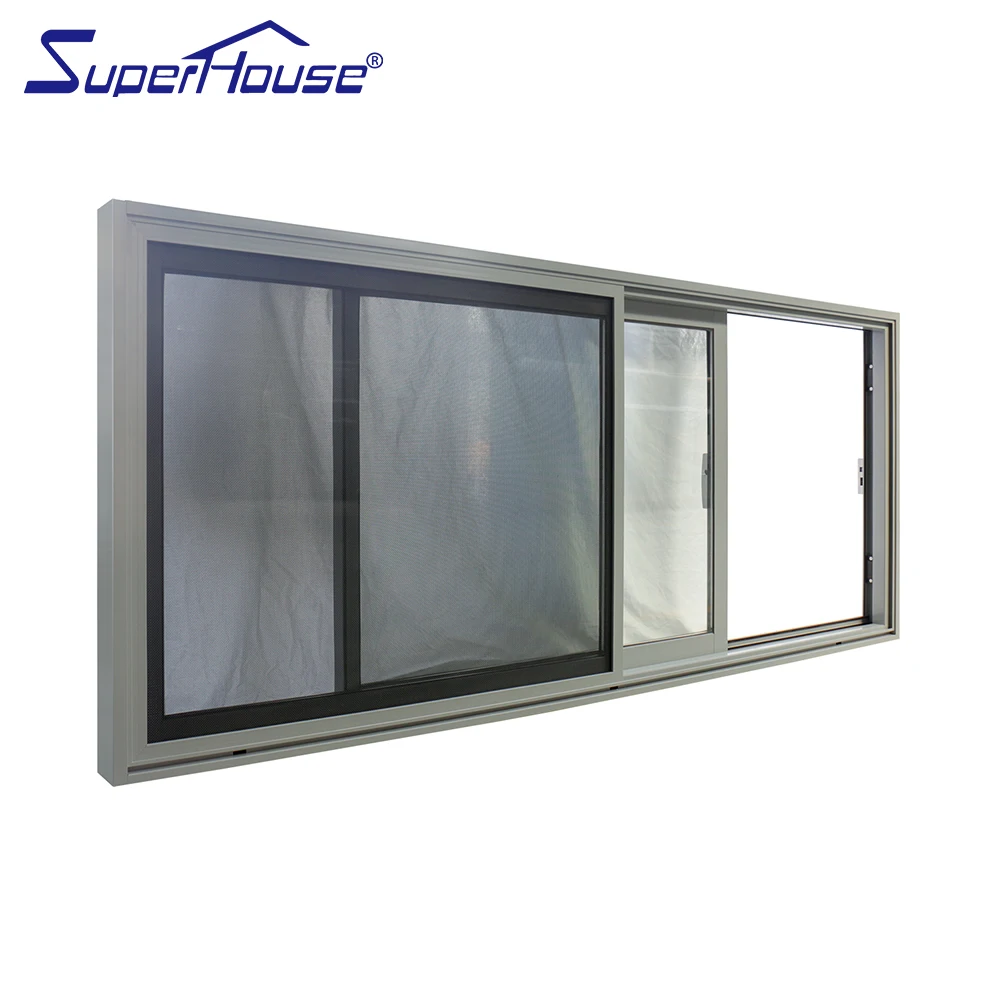 China supplier latest sliding window design aluminum framed tempered glass sliding window