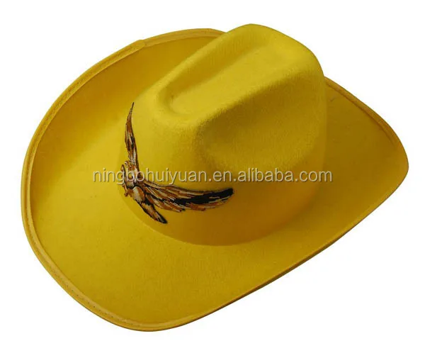 yellow felt cowboy hat