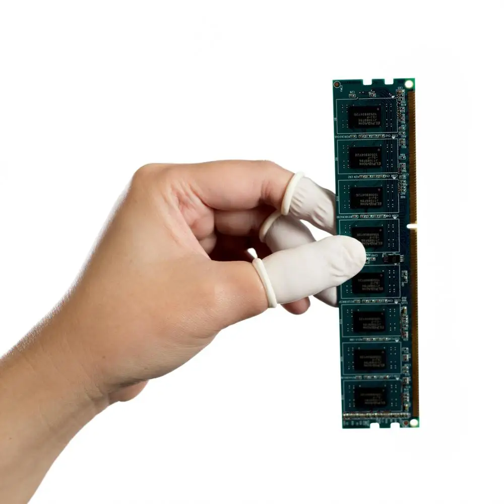 Esd Cleanroom Nitrile Natural Latex Finger Cots Antistatic Beige