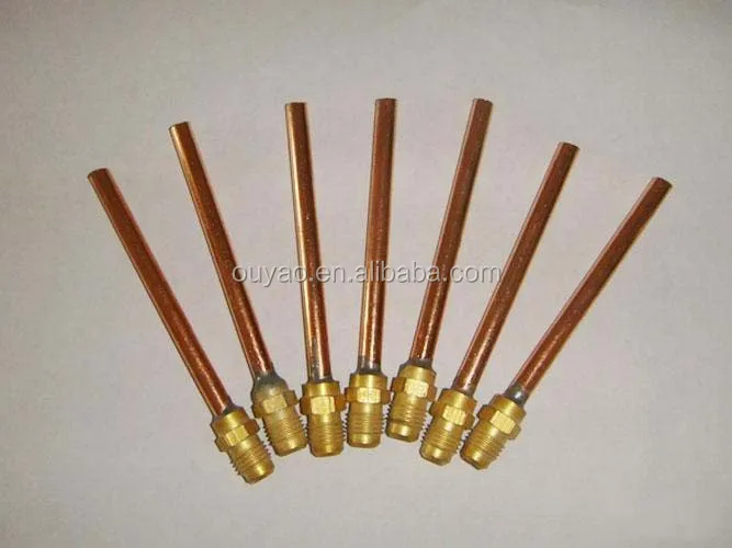 Refrigeration Brass Charging Pin Valve With Copper Tube 100mm Buy