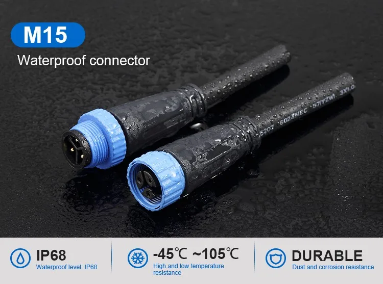 Кабельный коннектор i образный ip68. Waterproof Connector m15-02.