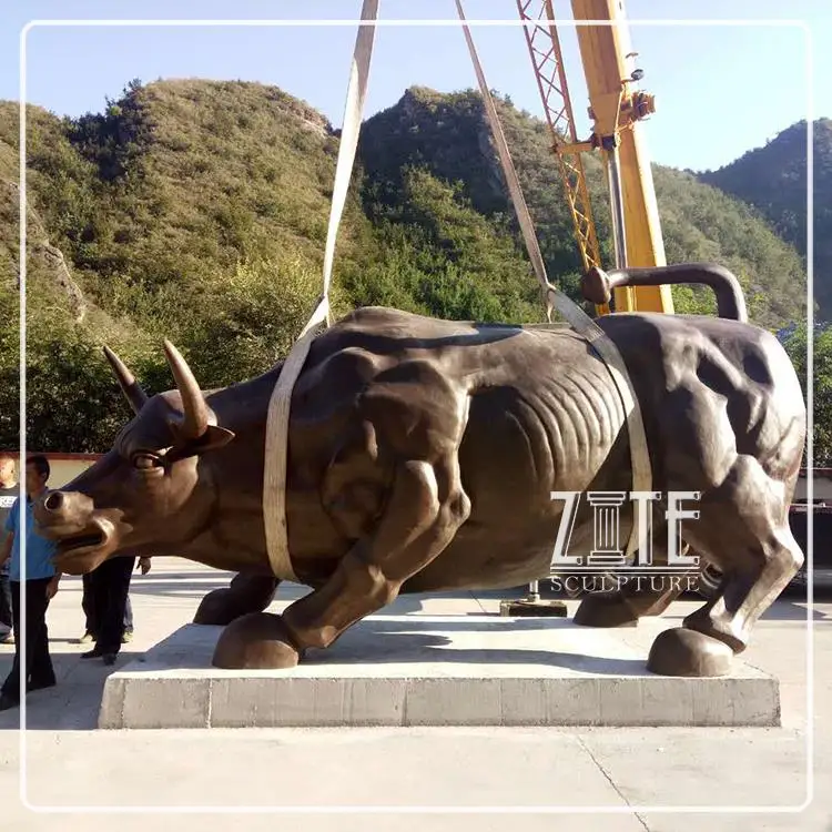 Garden Life Size Gold Brass Plated Bronze Wall Street Lucky Bull Statue Sculpture Buy Life