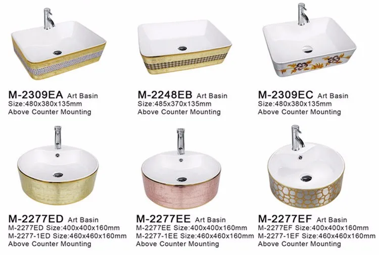 New model ceramic color decorative wash basin