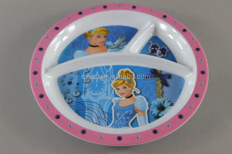 Kids 3 Divide Plate, Three Section Dinner Plate