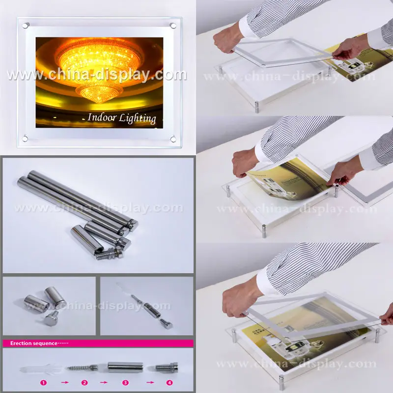 A1a4 Size Aluminum Wall Mounted Acrylic Poster Frame Buy Acrylic