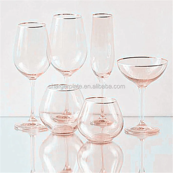 Wholesale Wedding New Modern Black Stem & Stemless Wine Glass Sets
