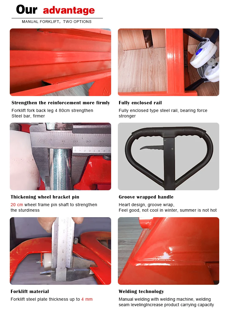 1t manual transpallet hydraulic pallet jack hand pallet truck with CE tuv