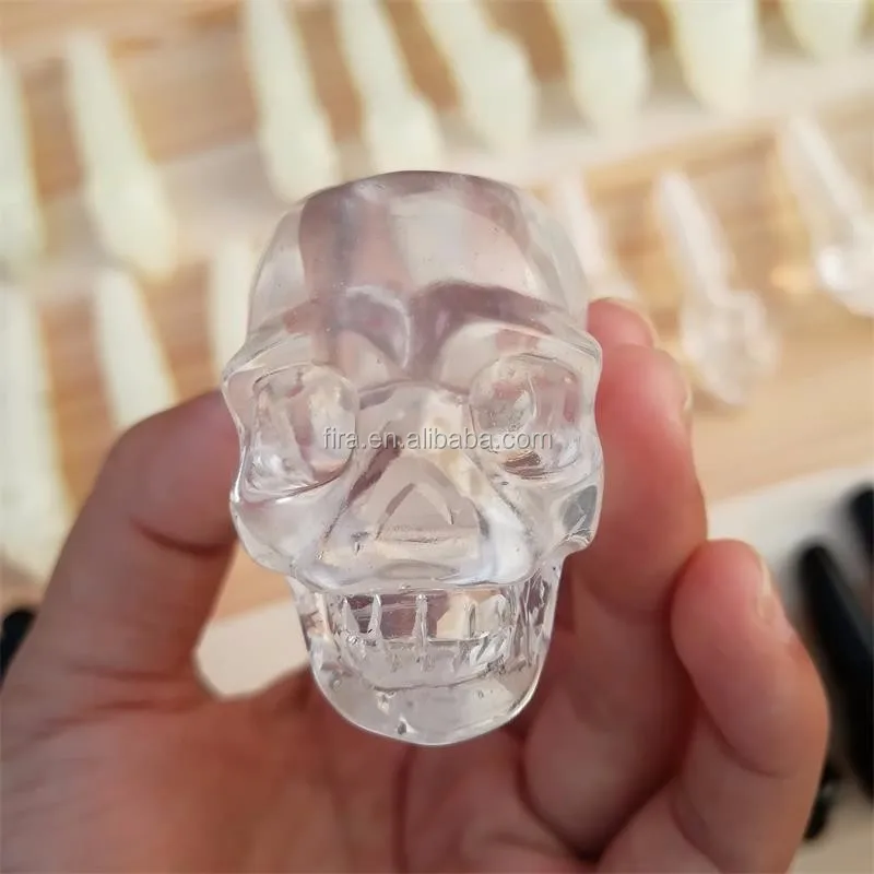 Wholesale Natural Quartz Crystal Smoking Pipes Skull Glass Long Pipe