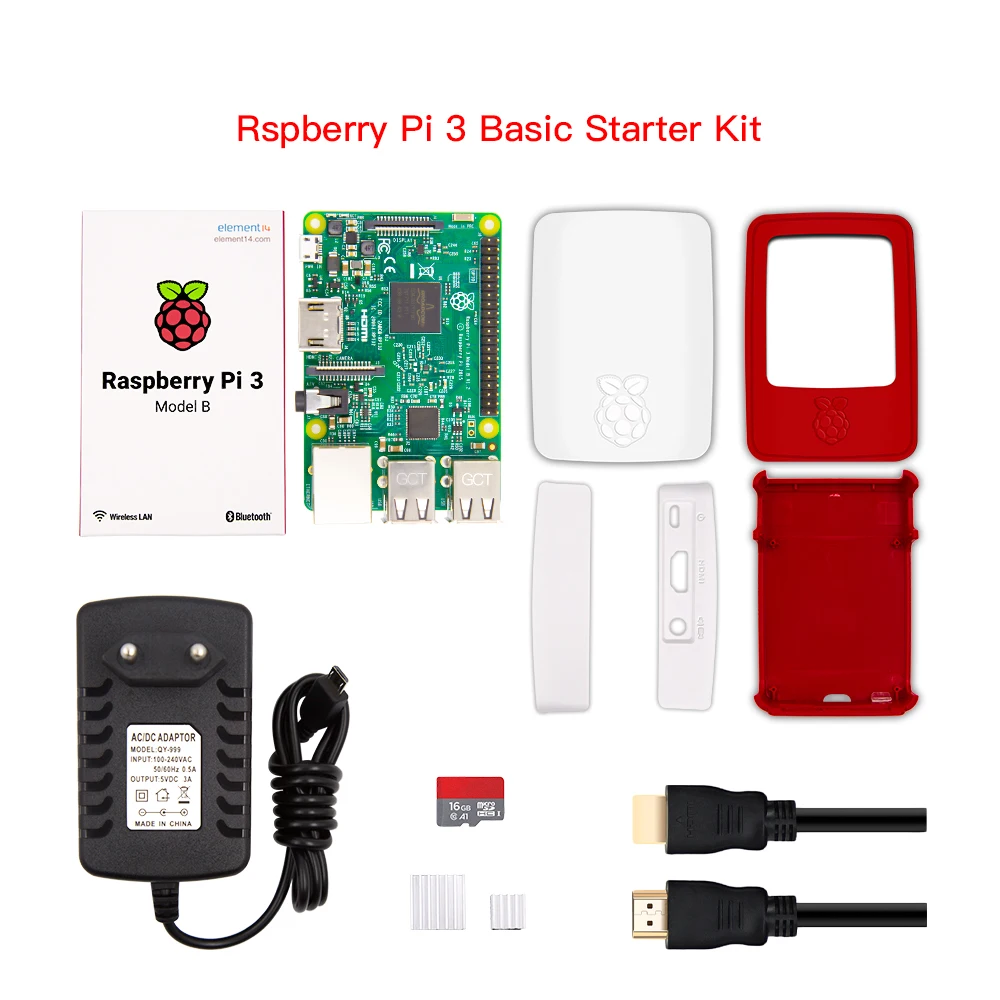 Raspberry Pi 3 Kit DIY Complete Wifi & Bluetoothal Raspberry Pi 3 Model B +Power Supply+Retroflag NESPi Case+SD card+Controllers