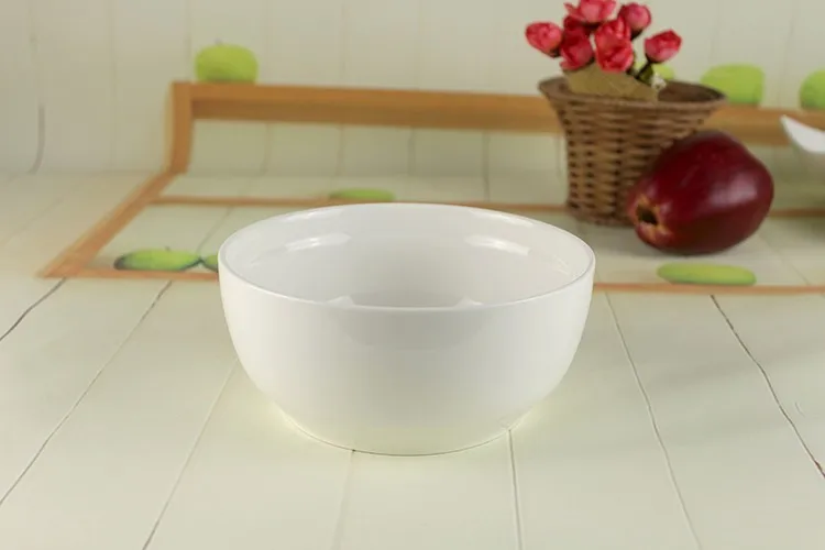 6" 7.2" 8.5" Ivory White Salad Bowls A Large Salad Ceramic Round Porcelain Wholesale Cheap