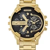 Cagarny metal Watches Men Fashion Quartz Wristwatches Cool Big Case Gold Steel Watch band Military Relogio Masculino D6820 Hour
