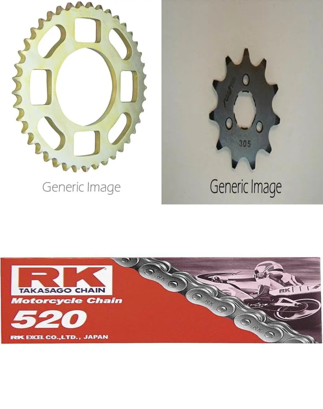 520 BMOR Sealed Chain Front /& Rear Sprocket Kit for ATV//UTV HONDA ATC350X 1986