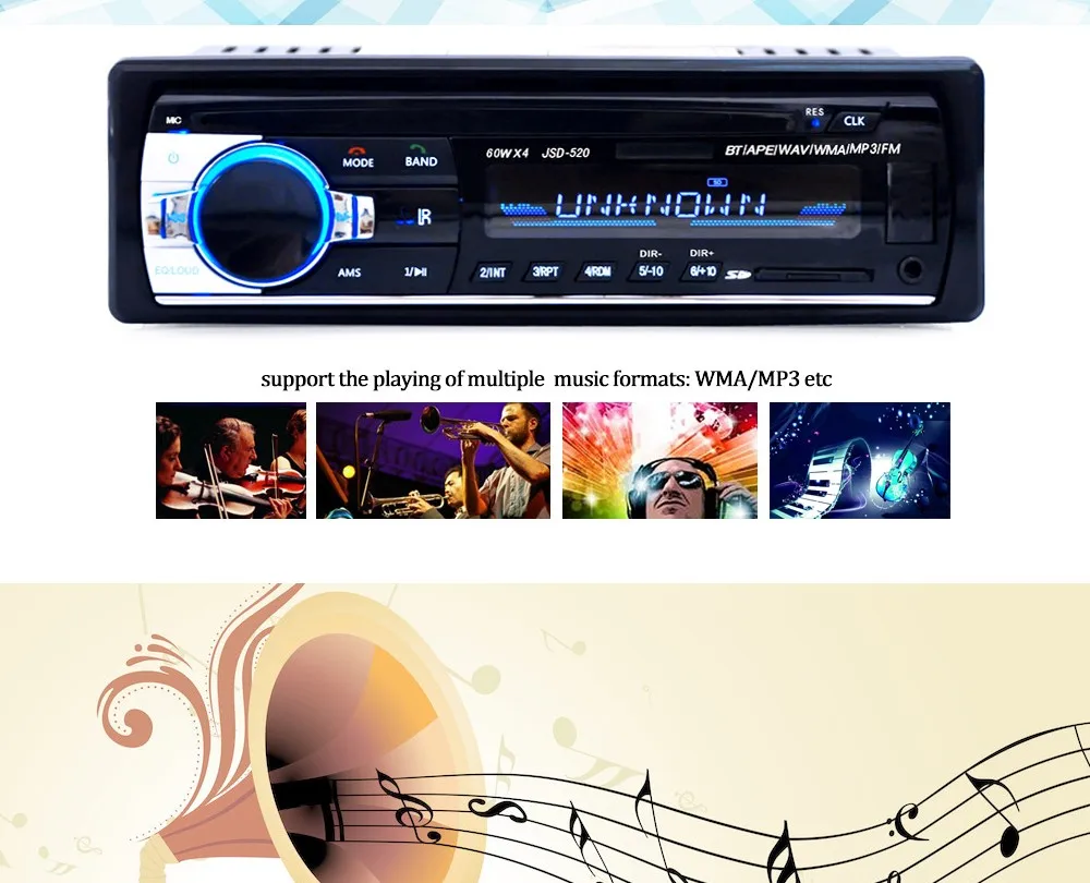 Autoradio Car Radio Jsd-520 12v Bluetooth V2.0 Car Audio Stereo In-dash